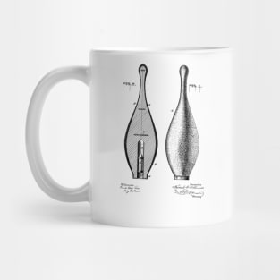 Bowling Pin Vintage Patent Hand Drawing Mug